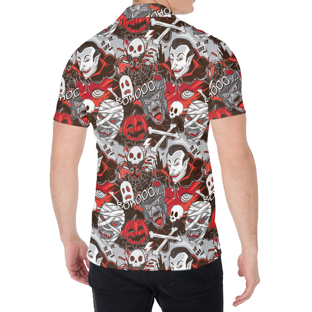 Halloween Monsters Pattern Print Men's Shirt