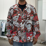 Halloween Monsters Pattern Print Men's Shirt Jacket