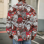 Halloween Monsters Pattern Print Men's Shirt Jacket