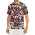 Halloween Monsters Pattern Print Men's Short Sleeve Rash Guard