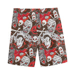 Halloween Monsters Pattern Print Men's Sports Shorts