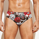 Halloween Monsters Pattern Print Men's Swim Briefs