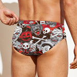 Halloween Monsters Pattern Print Men's Swim Briefs