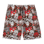Halloween Monsters Pattern Print Men's Swim Trunks
