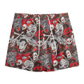 Halloween Monsters Pattern Print Mesh Shorts