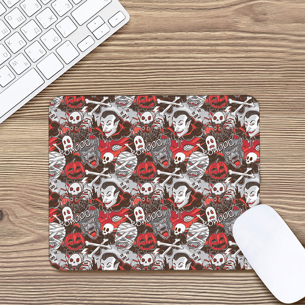 Halloween Monsters Pattern Print Mouse Pad