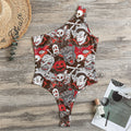 Halloween Monsters Pattern Print One Shoulder Bodysuit