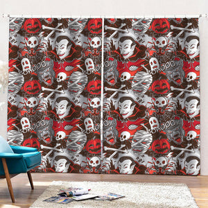 Halloween Monsters Pattern Print Pencil Pleat Curtains