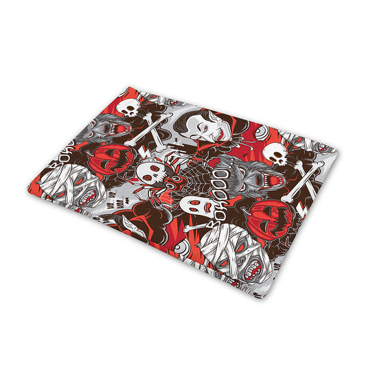 Halloween Monsters Pattern Print Pet Cooling Mat Cover