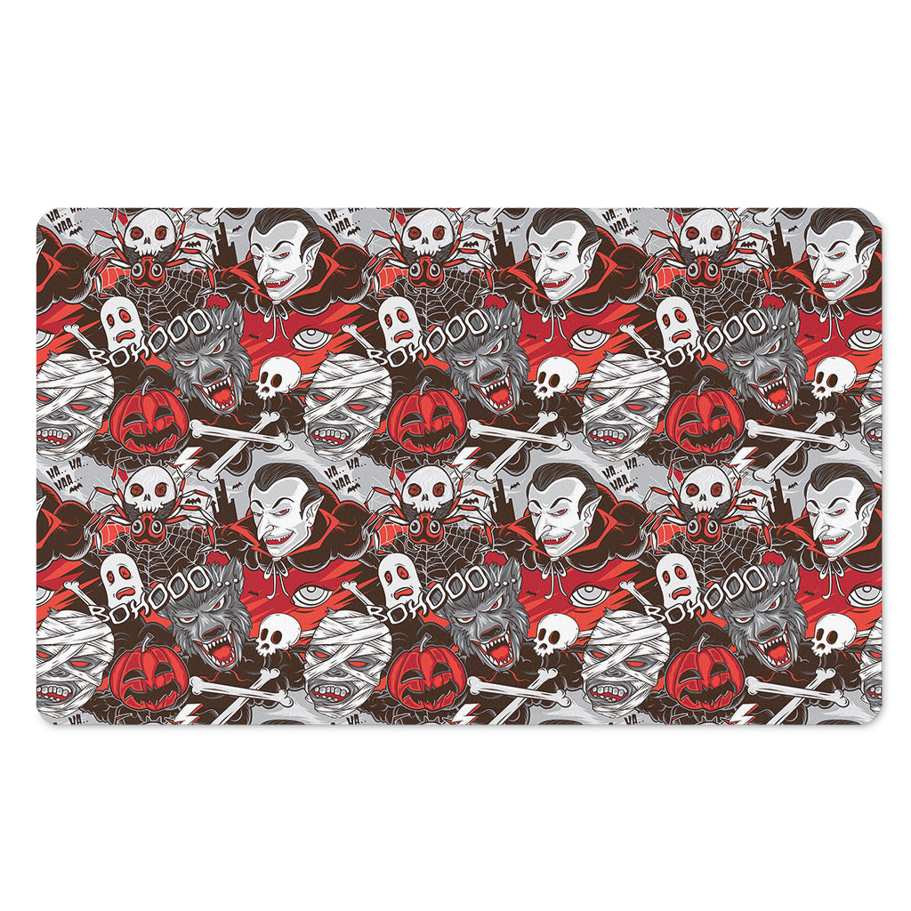 Halloween Monsters Pattern Print Polyester Doormat