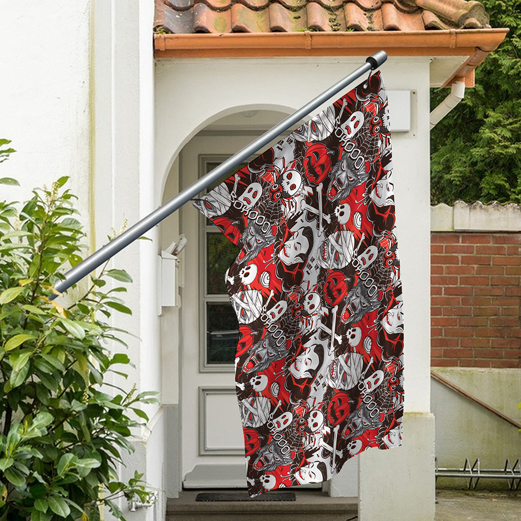 Halloween Monsters Pattern Print Polyester Flag