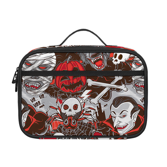 Halloween Monsters Pattern Print Portable Lunch Bag