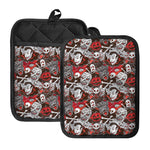 Halloween Monsters Pattern Print Pot Holders With Pocket
