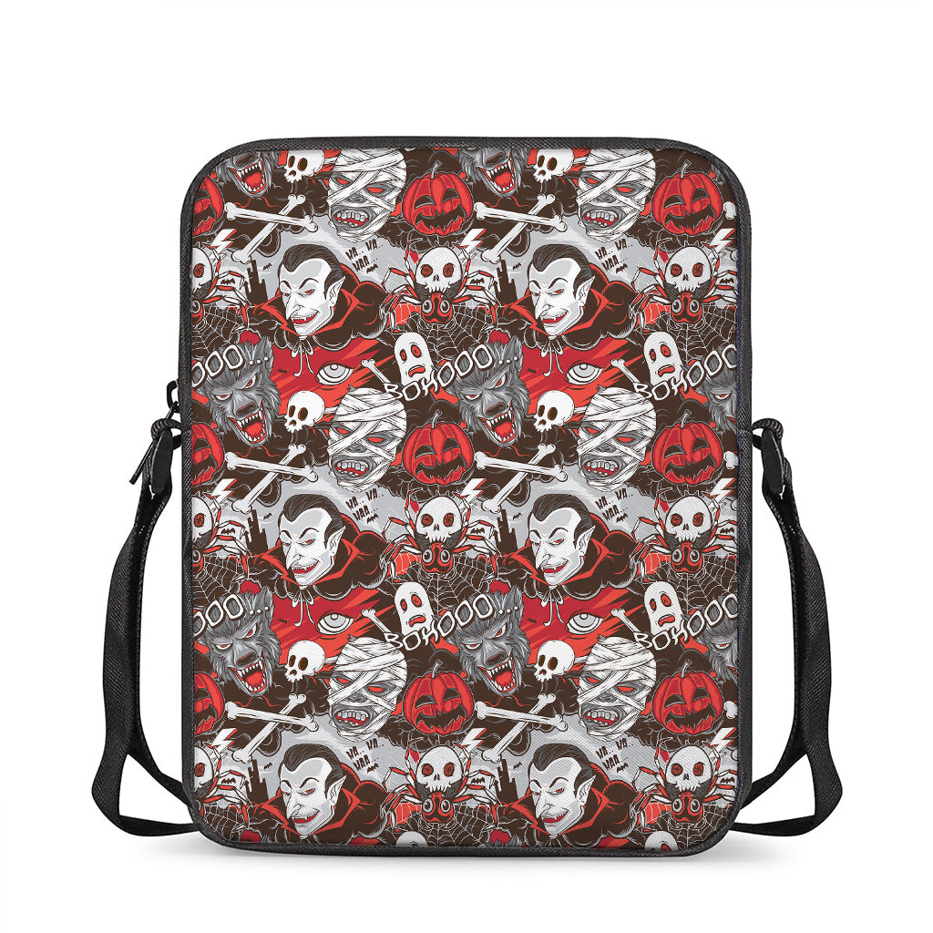Halloween Monsters Pattern Print Rectangular Crossbody Bag