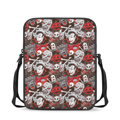 Halloween Monsters Pattern Print Rectangular Crossbody Bag