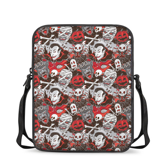 Halloween Monsters Pattern Print Rectangular Crossbody Bag