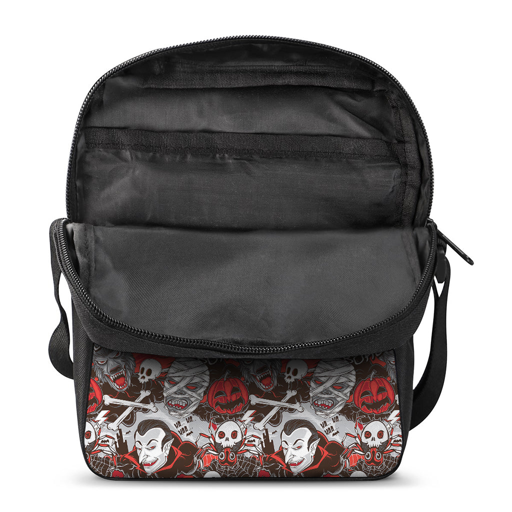 Halloween Monsters Pattern Print Rectangular Crossbody Bag
