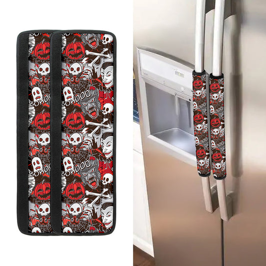 Halloween Monsters Pattern Print Refrigerator Handle Covers