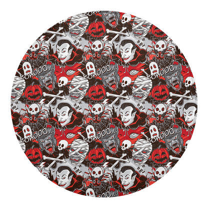 Halloween Monsters Pattern Print Round Blanket