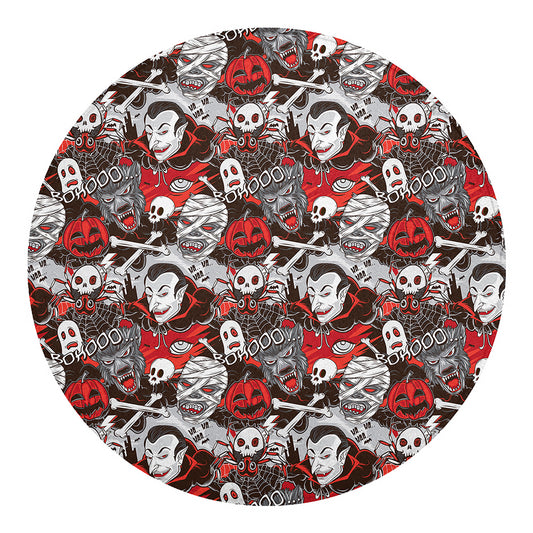 Halloween Monsters Pattern Print Round Blanket