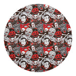 Halloween Monsters Pattern Print Round Blanket