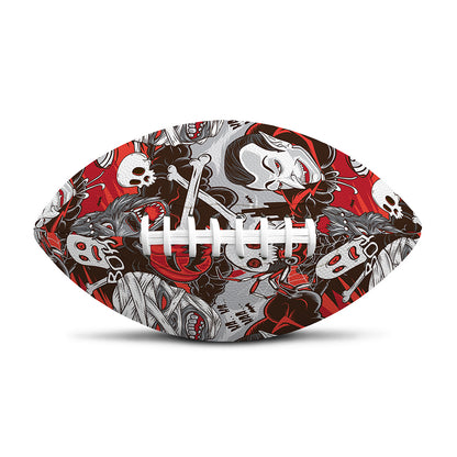 Halloween Monsters Pattern Print Rugby Ball