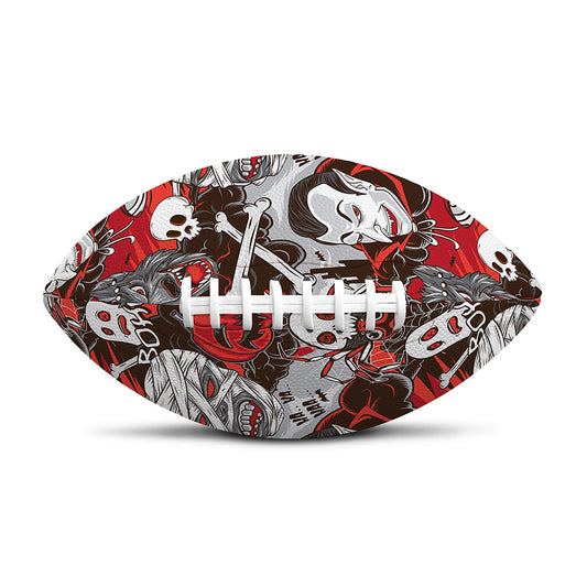 Halloween Monsters Pattern Print Rugby Ball