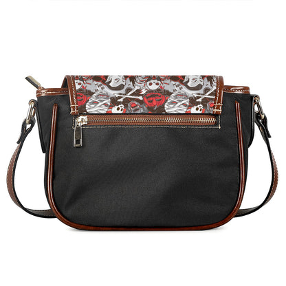 Halloween Monsters Pattern Print Saddle Bag