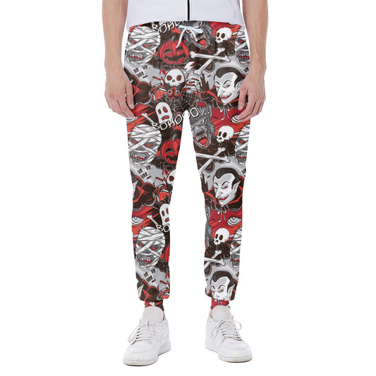 Halloween Monsters Pattern Print Scuba Joggers