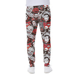 Halloween Monsters Pattern Print Scuba Joggers