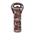 Halloween Monsters Pattern Print Single Neoprene Wine Tote