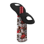 Halloween Monsters Pattern Print Single Neoprene Wine Tote