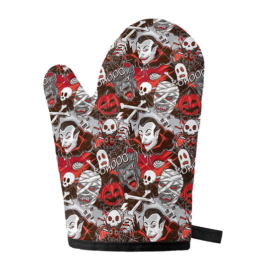 Halloween Monsters Pattern Print Single Oven Mitt