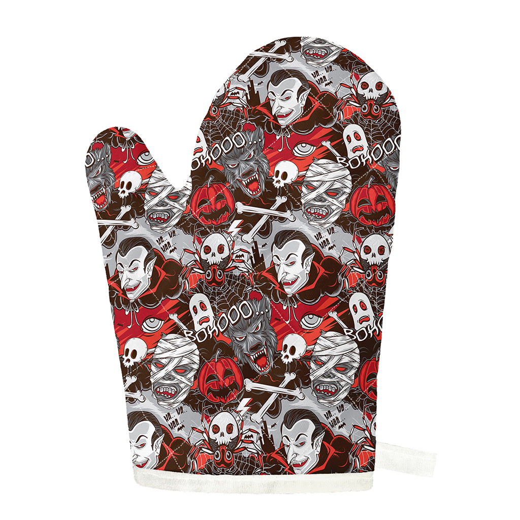 Halloween Monsters Pattern Print Single Oven Mitt