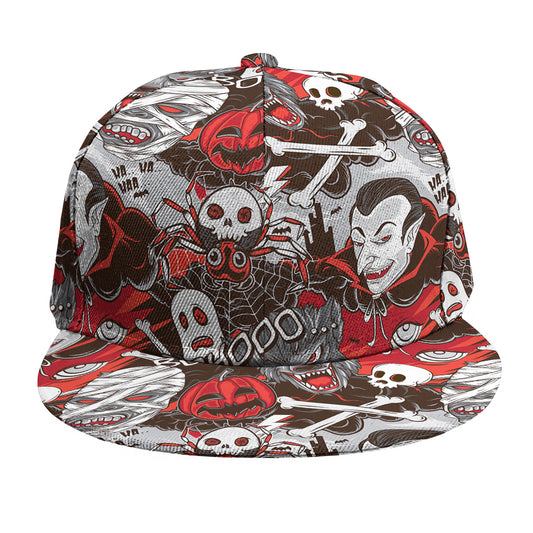 Halloween Monsters Pattern Print Snapback Cap
