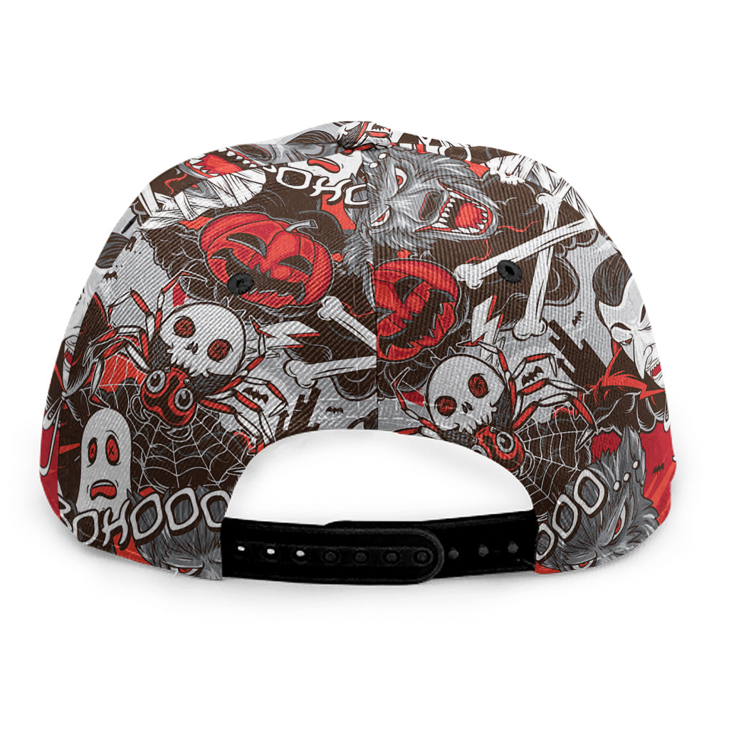 Halloween Monsters Pattern Print Snapback Cap