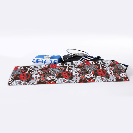 Halloween Monsters Pattern Print Sports Towel
