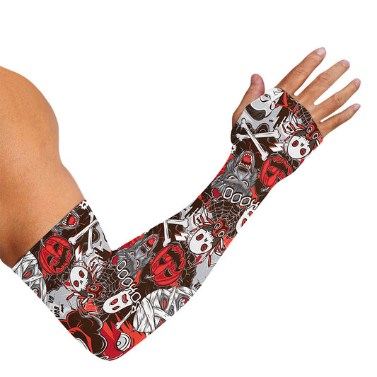 Halloween Monsters Pattern Print Sun Protection Arm Sleeves