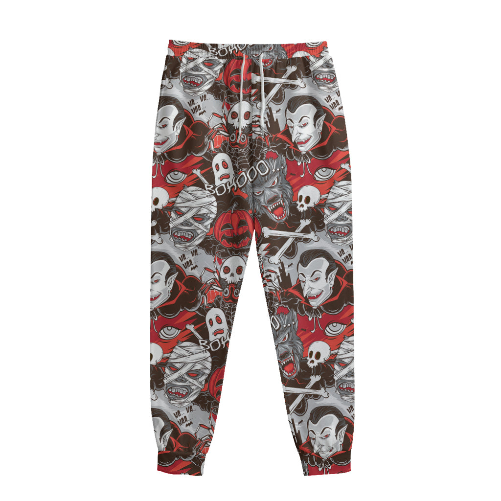 Halloween Monsters Pattern Print Sweatpants