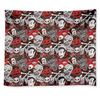 Halloween Monsters Pattern Print Tapestry