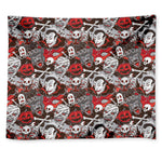 Halloween Monsters Pattern Print Tapestry