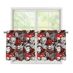 Halloween Monsters Pattern Print Tier Curtains