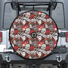 Halloween Monsters Pattern Print Tire Cover With Camera Hole