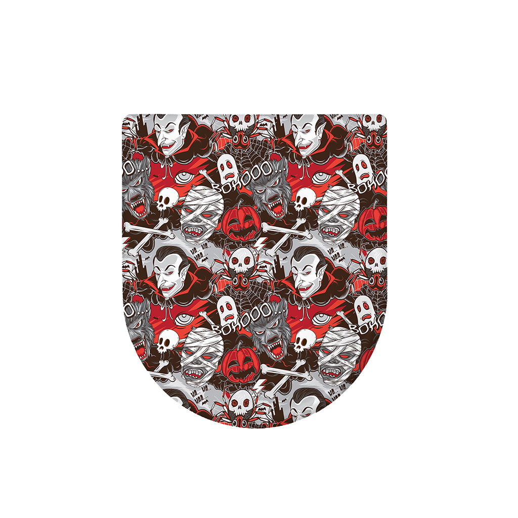 Halloween Monsters Pattern Print Toilet Lid Cover