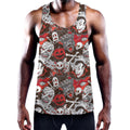 Halloween Monsters Pattern Print Men's Workout Tank Top