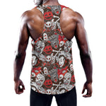 Halloween Monsters Pattern Print Training Tank Top