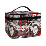 Halloween Monsters Pattern Print Travel Makeup Bag