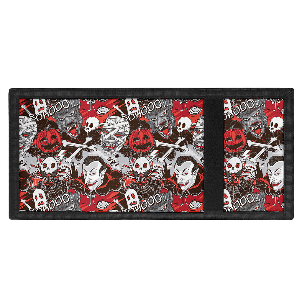 Halloween Monsters Pattern Print Trifold Wallet