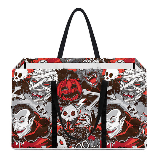 Halloween Monsters Pattern Print Utility Tote Bag