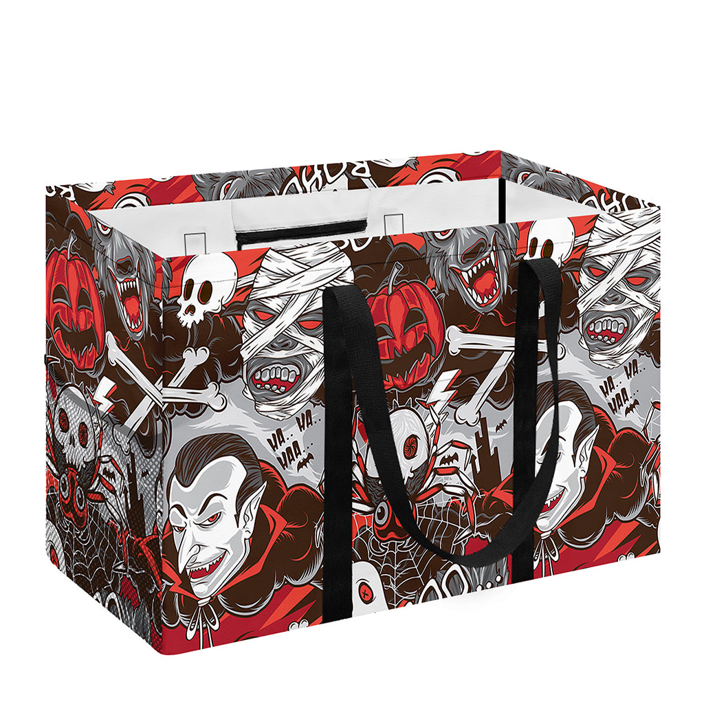 Halloween Monsters Pattern Print Utility Tote Bag